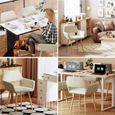 MEUBLES COSY Lot de 2 fauteuils chaises - Tissu Beige – Pieds métal effet bois –Style Scandinave – Salle à manger, bureau, salon-2