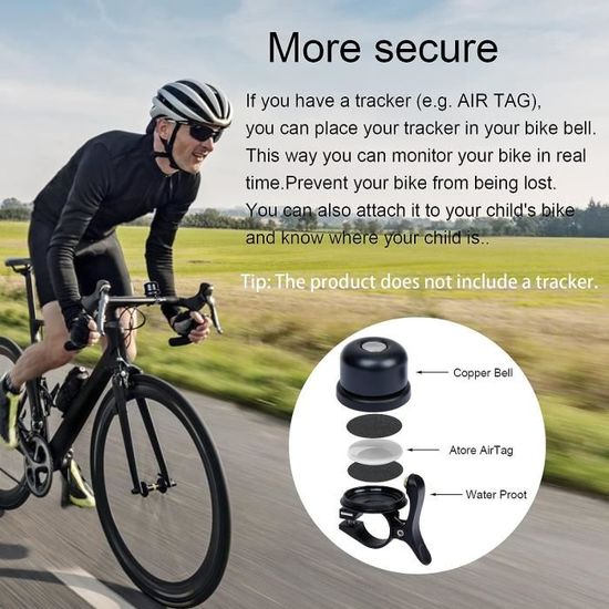 Sonnette vélo antivol pour Apple AirTag - Bell Imperméable - Blanc