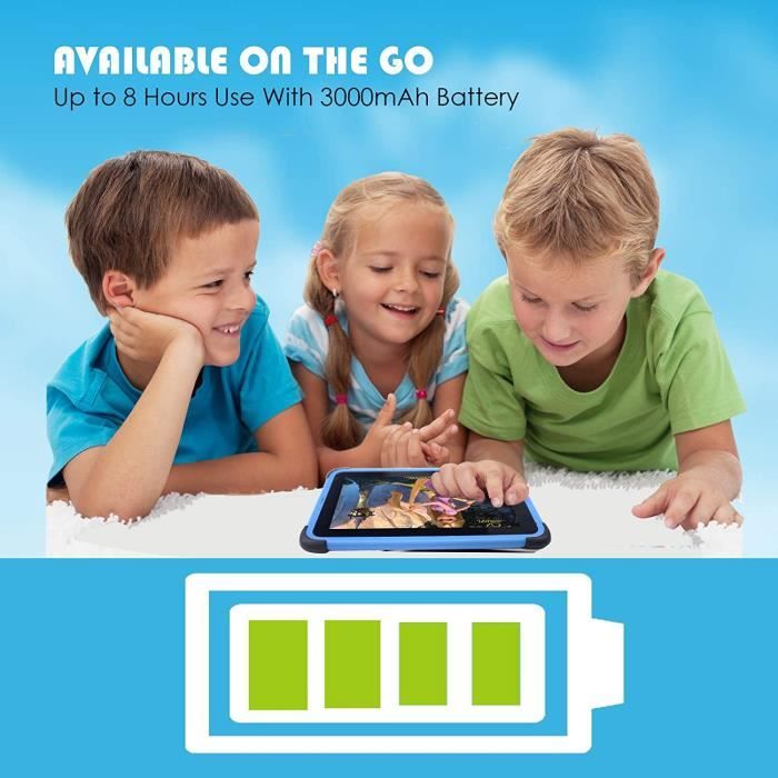 Tablette Enfant Bleue D'apprentissage Pour Enfants, 7 Pouces Hd