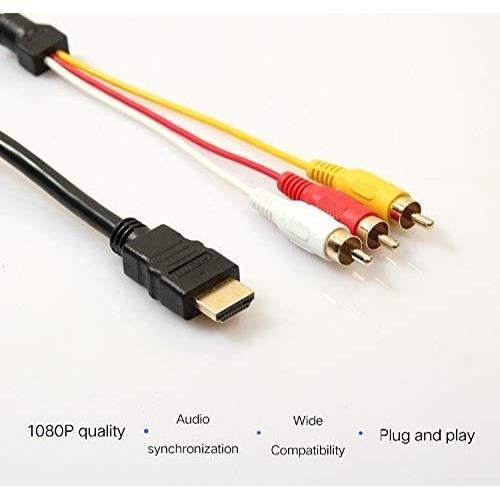 Haute qualité convertisseur HDMI mâle vers 3 RCA femelle Câble AV Audio  Vidéo - Chine Câble HDMI, câble RCA
