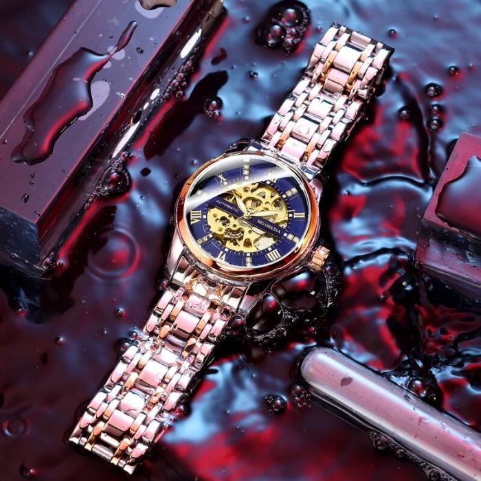 Montres montre squelette automatique m canique de luxe pour hommes