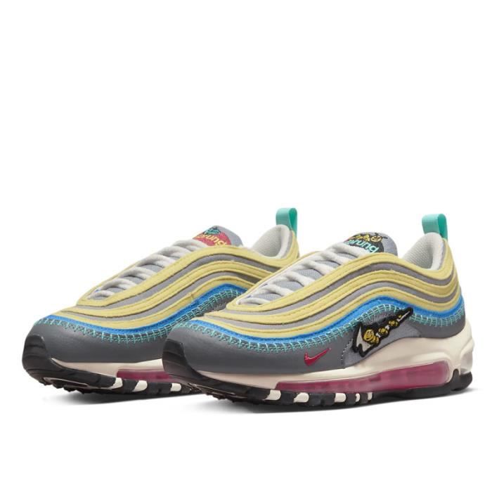 Basket Nike AIR MAX 97 SE Junior Gris Lacets Gar on Enfant