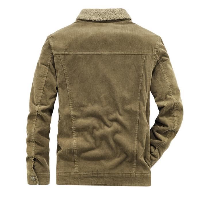 Veste En Velours Côtelé Pour Homme - Coupe-vent Doublée, Style Vintage Avec Poches Poitrine