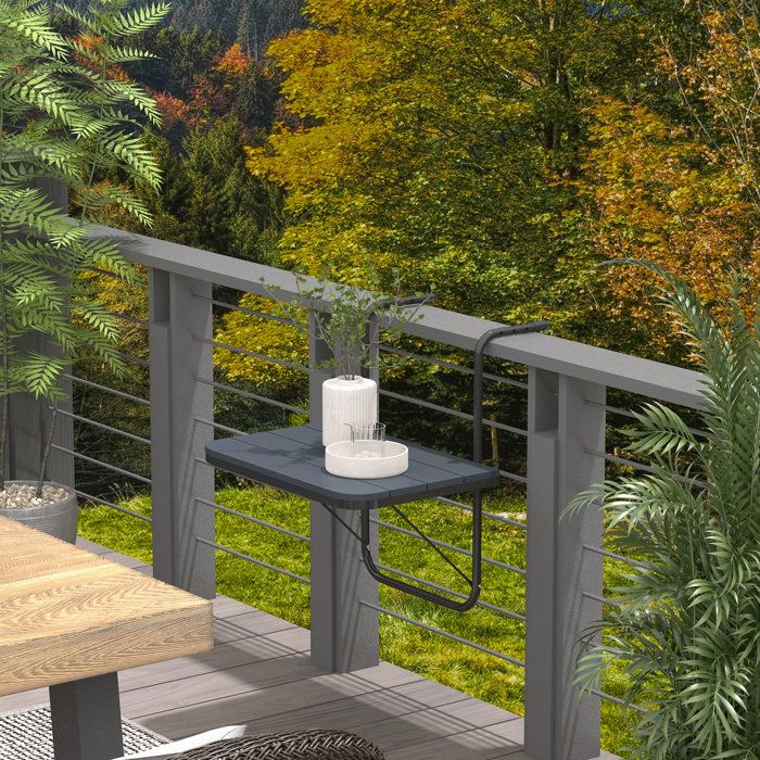 Table De Balcon Suspendue Rabattable Relaxdays - Métal Blanc 60x40 Cm - France