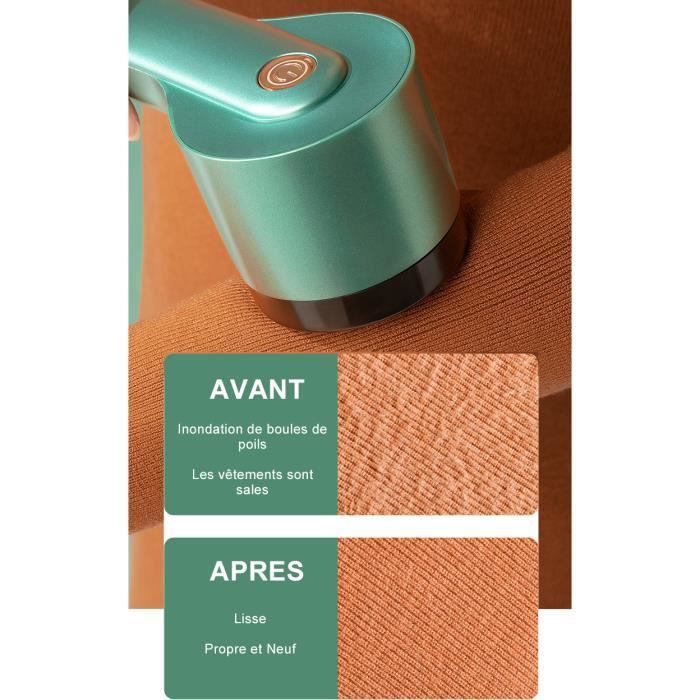 Rasoir Anti-Bouloches Électrique URAQT - USB Rechargeable, 6 Lames - Pour Vêtements, Canapés, Tapis