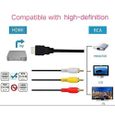 Yiany Câble HDMI vers RCA, 1080P HDMI mâle vers 3 RCA Audio Vidéo Câble adaptateur convertisseur de composants AV pour TV HDTV DVD-3