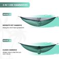 Hamac Moustiquaire SOONTRANS - Camping Ultra-léger Portable 290x140cm - Capacité 300kg - Vert foncé-3