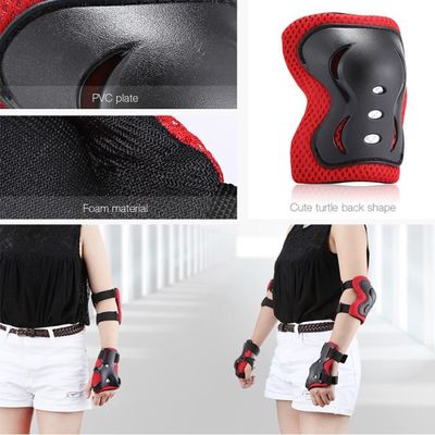 Ensemble de genouillères, coudières, protège-poignets réglables 6 en 1 pour enfants et adultes, pour cyclisme, scooter, BMX, skateboard, noir, taille L