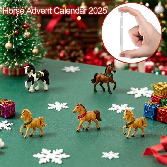 Calendrier De L'Avent 2025 Thème Cheval - 24 Pendentifs Chevaux Acrylique à Collectionner - Décoration Noël