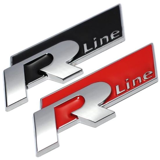 Original vw r-line Logo/badge selsbstklebend/CHROME Couleurs-Noir 