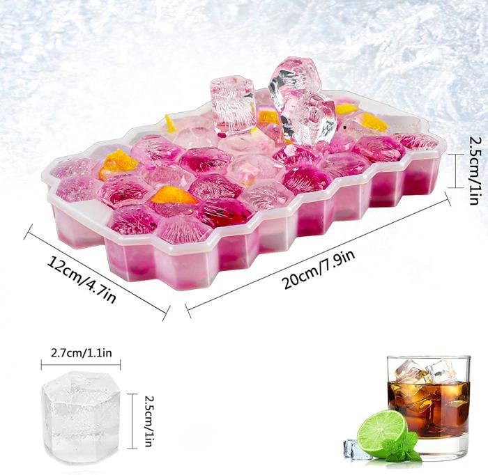 Lot De 4 Bacs à Glaçons En Silicone Souple Avec Couvercle Anti-Déversement – Empilables, Faciles à Démouler, Parfaits Pour Cocktails, Whisky, Café Et Glaçons Aux Fruits