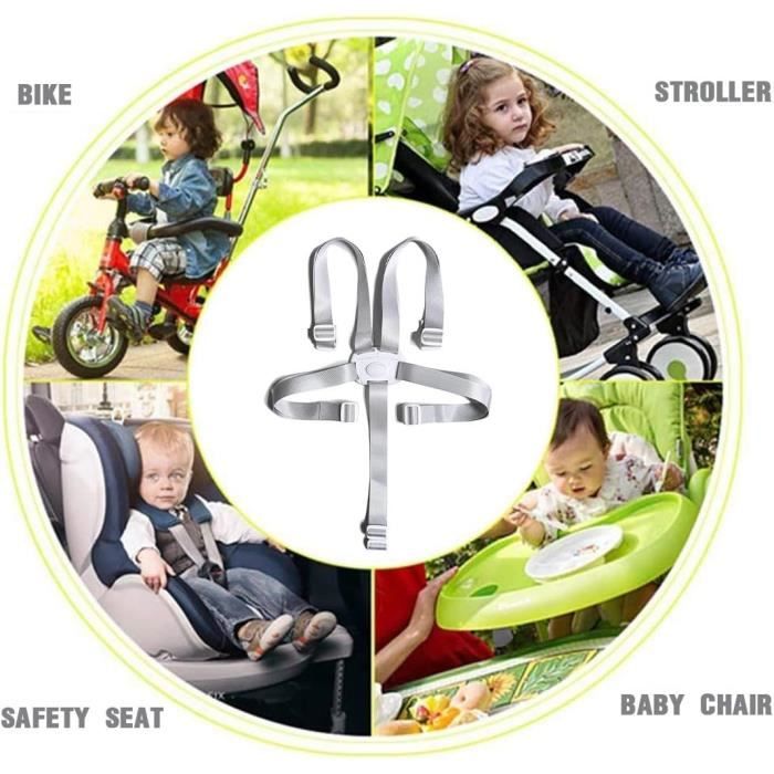 Sangle de sécurité réglable pour poussette pour bébé Chaise de salle à  manger pour enfants Harnais à 5 points Ceinture de sécurité - Cdiscount  Bricolage