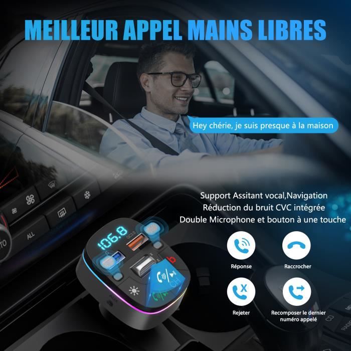 Lencent Bluetooth Fm Transmetteur Adaptateur de voiture