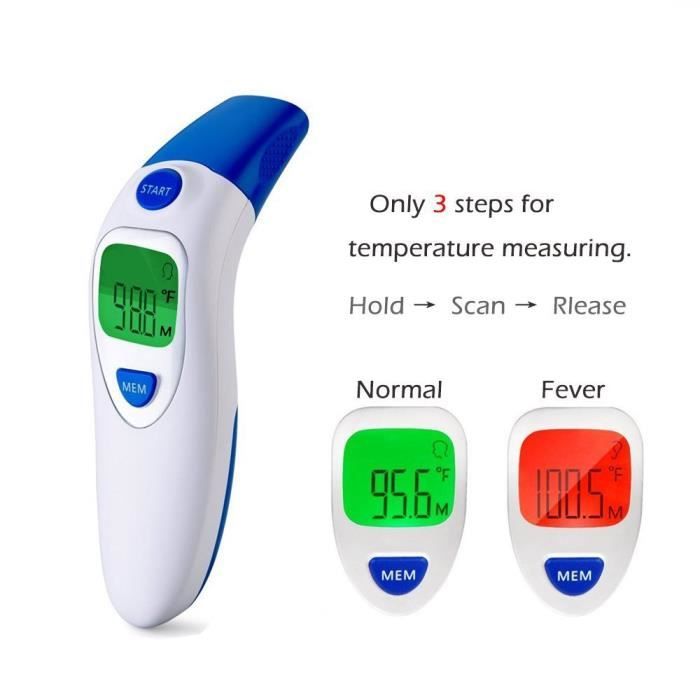 Pack de douze Thermomètre auriculaire et frontal pour la fièvre, thermomètre  temporel corporel à infrarouge médical - Cdiscount Puériculture & Eveil bébé