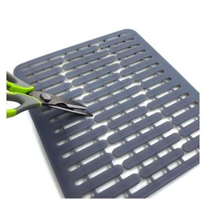 Lot De 2 Tapis D'Évier Silicone Transparent 40x30 Cm + 2 Supports Muraux – Protection Et Égouttoir Anti-Bouchon
