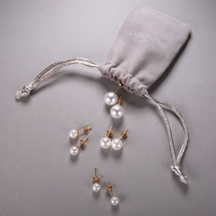 Paire de boucle d'oreille perles de Tahiti or 18 carats