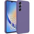 Coque pour Samsung Galaxy A34 5G - Protection Silicone Liquide Mat Antichoc Slim - Violet Foncé-0