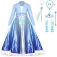 AmzBarley Filles Déguisements Reine des Neige Elsa Costume Princesse Robe et Accessoires Set pour Enfants Carnaval Halloween Robes-0