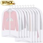 DUPHOY 10Pcs Vêtements Housse Protection Etanche Housses de Vêtements PEVA 60*100cm Imperméable Transparent Chemise Costume Sac Robe