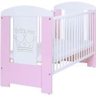 LCP KIDS Lit bébé PRINCESS 120x60 en pin gravée avec l'application avec matelas en mousse