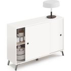 PEGANE Buffet 2 portes coloris blanc - Hauteur 87 x Longueur 120 x Profondeur 40 cm