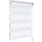 VOUNOT® Store enrouleur jour/nuit zébré - 80 x 150 cm - Blanc - Sans perçage ou avec
