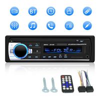 Autoradio Bluetooth, Récepteur D'autoradio avec Télécommande de Lecteur MP3 WMA FM, Compatible iOS, Android (Pas de Lecteur CD)