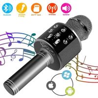 Microphone Karaoke Sans Fil Bluetooth Karaoké - Marque - Modèle - Noir et gris - Mixte - Enfant