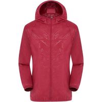 Veste de Pluie Légère et Imperméable pour Femme Coupe Vent Mince Pliable Manteau Grande Taille Lâche Coat -  Rouge