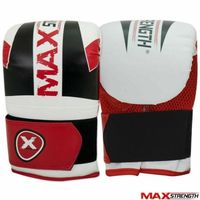 Max Strength Pro Bag Mitts Gants de boxe MMA UFC Muay Thai Training Rouge Blanc Grappling Punch