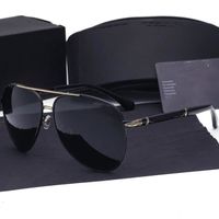 Lunettes de soleil homme - nouvelles lunettes de soleil en métal polarisé sans cadre outdoor fishing-Cadre pistolet noir gris