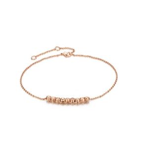 Rose Or Plaqué Argent Sterling 8 mm Perle Réglable Bracelet