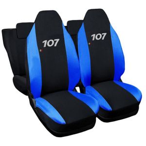 HOUSSE DE SIÈGE Lupex Shop Housses de siège auto compatibles pour 107 Noir Blue Royal