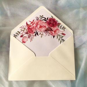FAIRE-PART - INVITATION ivory flower-13.5x19.5cm -Enveloppes en papier sci