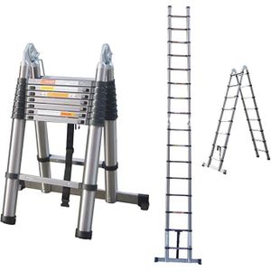 Échelle télescopique, escabeau, échelle polyvalente, échelle pliante jusqu'à 150kg, échelle multifonctions 2,5+2,5m, 5m | Leroy Merlin