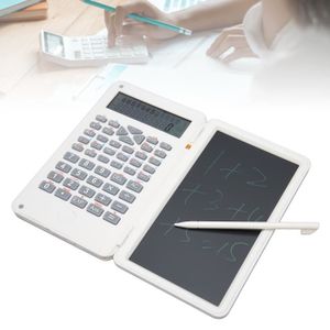 CALCULATRICE Pwshymi Calculatrice avec bloc-notes Calculatrice scientifique portable avec bloc-notes, écran LCD materiel calculatrice Blanc
