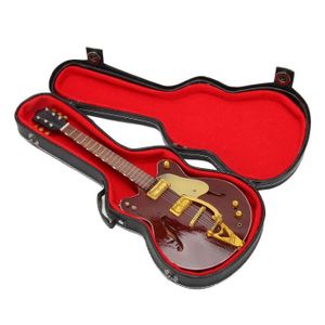 Dselvgvu Réplique de guitare miniature en bois avec support et