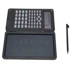 CALCULATRICE SALUTUYA Calculatrice avec bloc-notes Calculatrice scientifique portable avec bloc-notes, écran LCD à 10 bureau calculatrice Noir