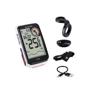 COMPTEUR POUR CYCLE Kit compteur GPS 30 fonctions Sigma Rox 4.0 Hr - blanc - TU