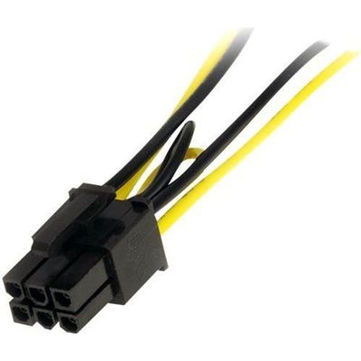 Câble D'alimentation SATA Vers PCI Express Lanberg – 20 Cm (15 Broches Mâle / 6 Pôles Mâle) Noir/Jaune