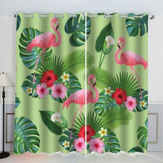Rideau D'extérieur Imprimé Feuilles De Palmier - 132x275 Cm, Imperméable, œillets, Occultation 80-95% Pour Terrasse, Pergola