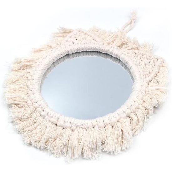 Miroir Mural, Miroir Art Décor, Macramé Frange Miroirs, Ronds Décoratifs Ornement Pour Chambre