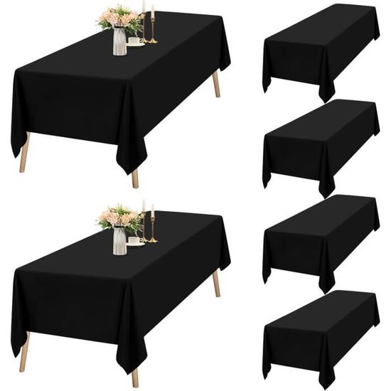 Lot de 2 nappes jetables en plastique à carreaux rouges et blancs Lot de 2 nappes jetables en plastique à carreaux rouges et blancs