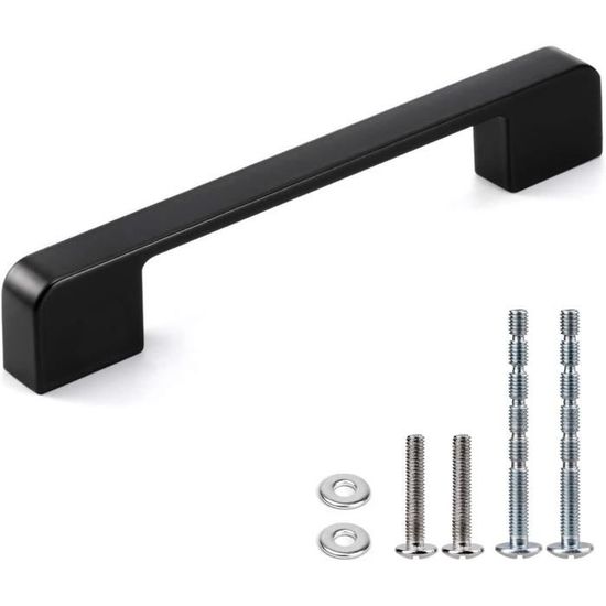 Ravinte Lot De 10 Poignées De Meuble Noires 128 Mm En T Pour Portes De