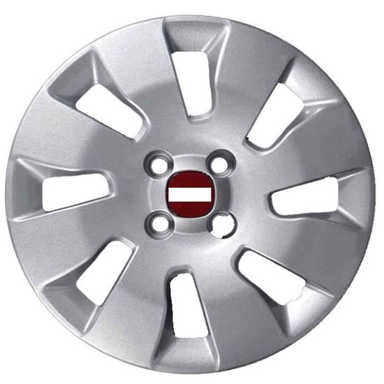 Lot De 4 Enjoliveurs 14 Pouces Pour Fiat Panda Easy 2012 - Logo Rouge, Fabrication Italie