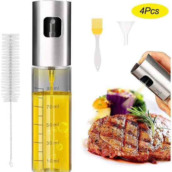 Vaporisateur D'huile 250ml Avec Brosse - Pulvérisateur Réglable Pour Cuisson Saine | Parfait Barbecue Et Friture