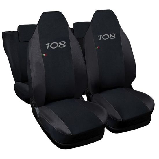 Lupex Shop Housses de siège auto compatibles pour 108 Noir Noir