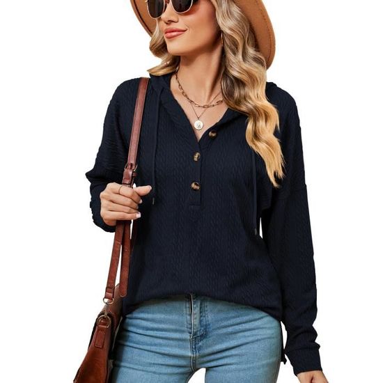 Pull Allaitement Briskorrow - Sweat Capuche Doublé Avec Poche Grossesse - 100% Coton Confortable