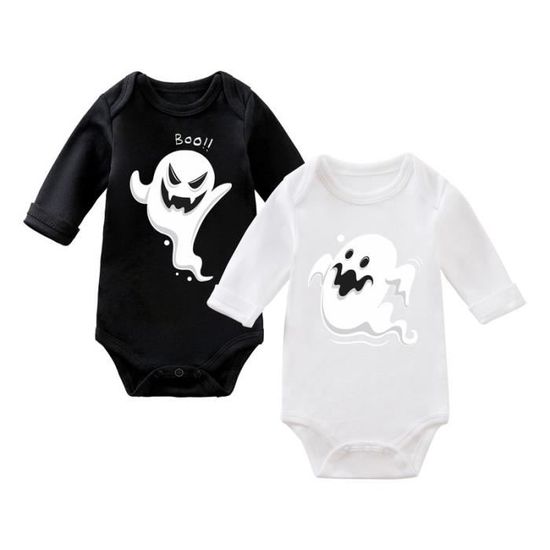 Grenouillère Bébé Halloween Citrouille - Manches Longues - Pyjama Ou Tenue De Fête Pour Nouveau-né Et Nourrisson