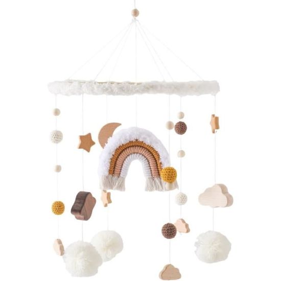 Mobile Lit Nouveau-né Mobile Bébé En Bois Et Feutre Avec Cloches - Décoration Suspendue Pour Lit Et Table à Langer Coupe Ongle Bebe